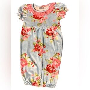 100% NWOT Floral Baby Sleeper Gown 0-6M